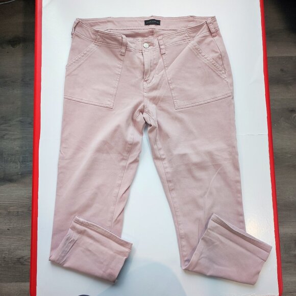Silver Jeans utility slim crop cargo pants light pink women's size W31/L25 - Picture 1 of 15